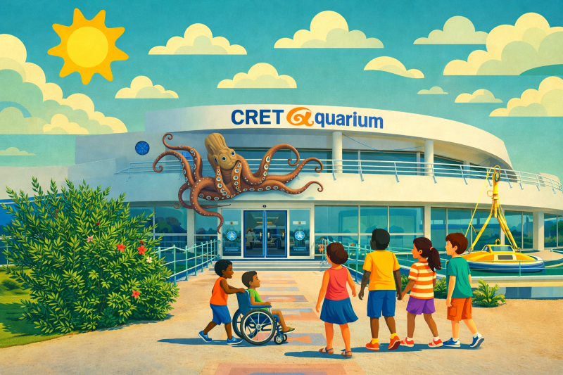 Illustration:the entrance of the Cretaquarium